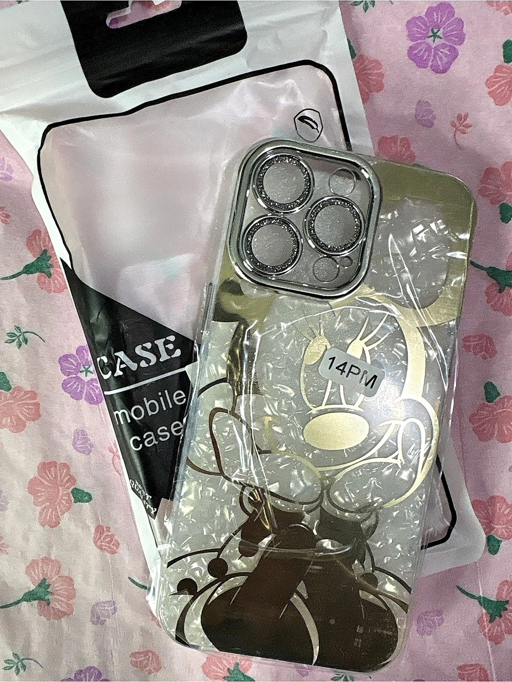 iPhone 14 Pro Max case Clear Silver Phone Case NWT